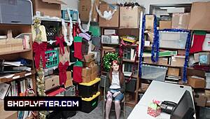 redhead krystal orchid strip-searched and banged in shop