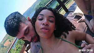 Passionate Couple Swap Fucks Two Sexy Brazilian Brunette Babes With Tattoos In Public