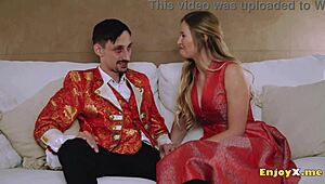 Insatiable Blonde in Stockings Sucks Hard for Intense XXX Action