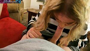 Stepmom Teases in Underwear Before Wild Living Room Ride