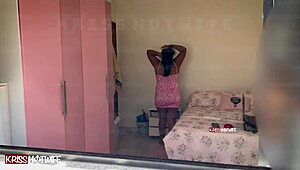 puta casada caught masturbating while watching her own video fucking a big cock guy.