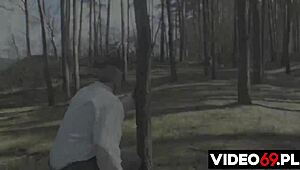 a blonde in cosplay played grzybiarka and przemytnik in wild roleplay action.