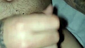 slutty wife gives amazing handjob and deepthroat blowjob to her husband