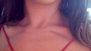 Paloma Veiga showing off her stunning 24cm cock while cumming.