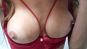 Paloma Veiga showing off her stunning 24cm cock while cumming.