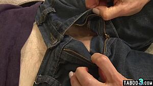 Blonde stepmom Erica Lauren takes hard anal pounding near resting husband