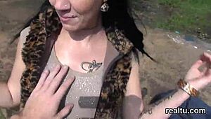 striking czech girl seduced in shopping centre, pounded in pov.