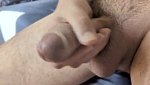 Intense Morning Cumshot on Monster Cock
