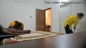 Maid performs deepthroat blowjob and gets hardcore pussy fucking while cleaning.