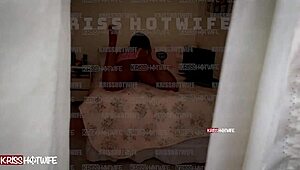 puta casada caught masturbating while watching her own video fucking a big cock guy.