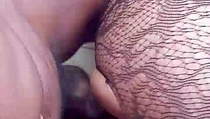 These pussy lips are holding the dick inside with natural tits on display 😏