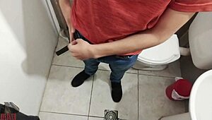 This camera angle makes my jerked-off cock look massive!