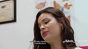 dr fucking patient's pussy with nipples in office