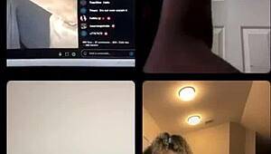 Amateur big tits babe rides monster cock on IG live