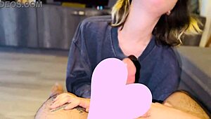 Quiet nerdy girl surprises with deepthroat and sloppy ball licking skills