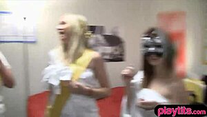 Watch These Sexy Teen Coeds Filming Their Groupsex Party!