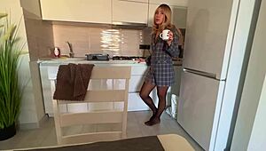 After Museum Walk, Milf Invites Him Home for Wild Sex in Stockings. She Rides Hard!
