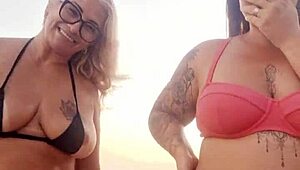 Beach Dirty Talk with Naughty Friend Before Deflowering Young Guy