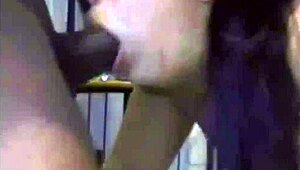 Feeding her throat with big black cock for sloppy interracial action. She chokes on every inch.