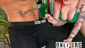 Wow, Redhead's Round Ass Teases Big Black Cock!