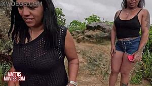 Casal Mattos wild beach fuck with Anne's wet clit surprise cum!