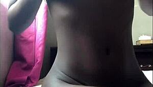 Petite beauty chilling solo in her space