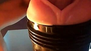 fucking my fleshlight at home