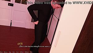 Short-Haired Brunette Sucks Big Cock While Blonde Watches