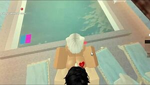 Milf Rides Big Cock In Pool For Creampie