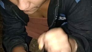 Daring Indian Couple's Wild Late Night Jungle Sex! Outdoor Fucking Under the Stars in a Dense Forest.