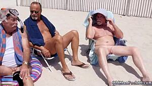 Old stepdad and two daughters on staycation with Latin hottie