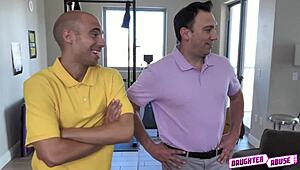 Bobby and Marcus Take Charge, Bending Daughters Over for Hard Doggystyle in Garage