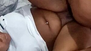 Plump latina milking the cock with her hands and mouth during a relaxing session.