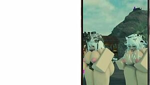 Cute Military Girl And Cow Girl Perform Sexy Dance In Roblox