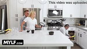 Horny Stepson Bangs Big Titted Stepmother Julia Robbie in Front of Friend