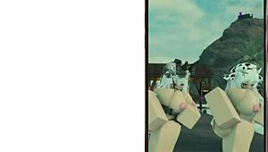 Cute Military Girl And Cow Girl Perform Sexy Dance In Roblox