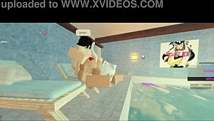 Milf Rides Big Cock In Pool For Creampie