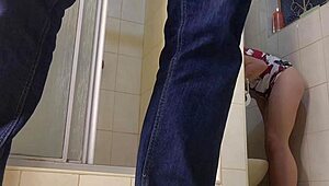 Wow, this hot 18-year-old fingers her tight pussy while sucking stepdaddy’s cock! 🔥