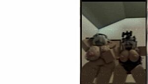 Cute Military Girl And Cow Girl Perform Sexy Dance In Roblox