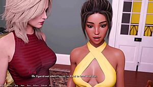 Short-Haired Brunette Sucks Big Cock While Blonde Watches