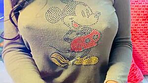 I hid a camera and caught her masturbating her natural tits and pussy 😏