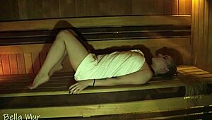 curvy hottie banging a stranger in a steamy public sauna with no shame