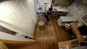 Doctor examines mixed cutie yesenia sparkles' small 18+ tits in hidden hospital physical