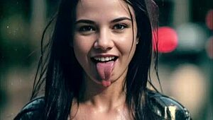 Women strip naked outdoors, flaunting their big asses and pussies.