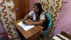 Indian Student Bangs Horny Milf Teacher on Classroom Desk