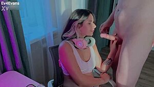 Stunning Stepsister Masters Footjob and Blowjob Techniques on Lucky Guy