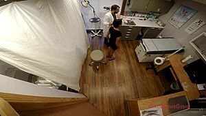 Doctor examines mixed cutie yesenia sparkles' small 18+ tits in hidden hospital physical