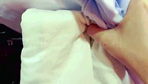 POV of Wet Pinay in School Uniform Washing After Filming Videos