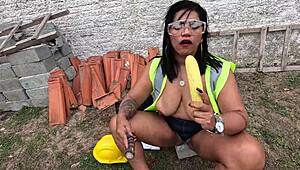 Checking the construction site, wondering about wild worker fantasies.