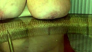 huge 34jj granny boobs bounced as she reached wild orgasm. her chubby frame shook with pleasure.